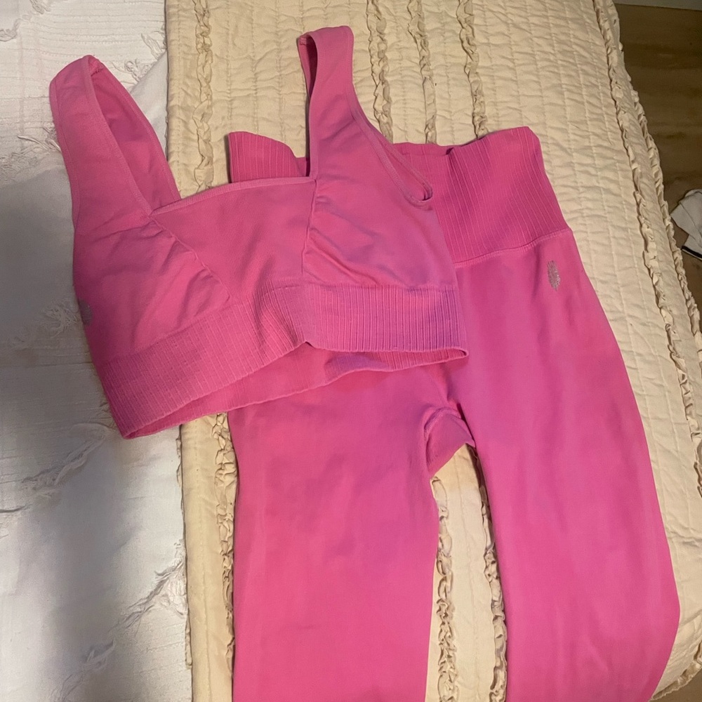 Pink Free People Good Karma set